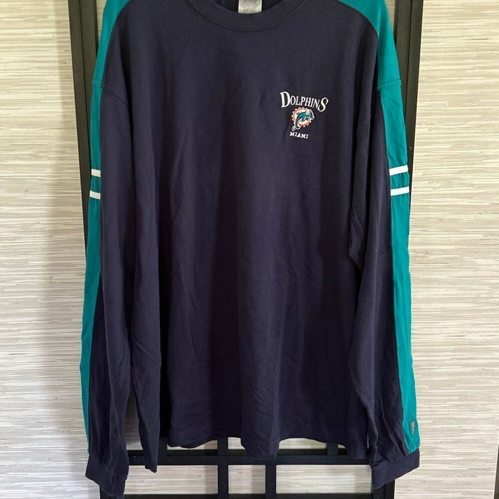 Pro player vintage Miami Dolphins long sleeve T-shirt navy green xxl